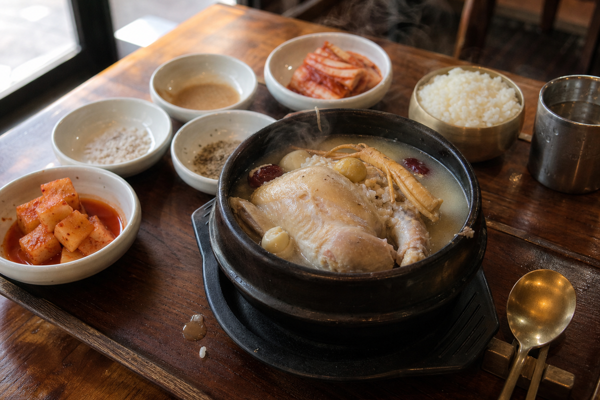 samgyetang Korean ginseng chicken soup recipe - 재료 정렬